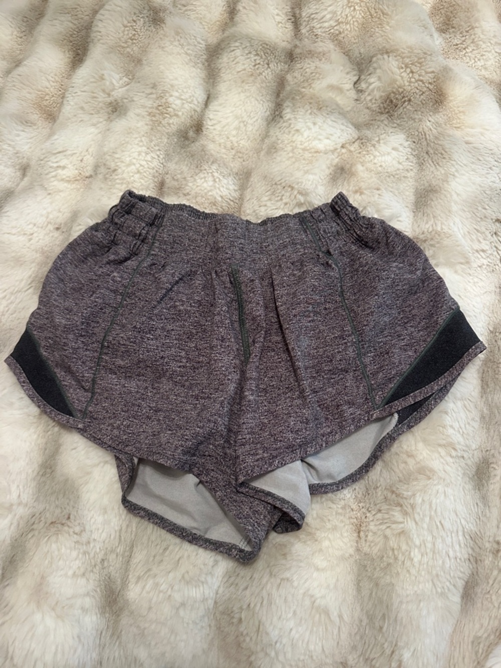 lululemon athletica Heathered Charcoal Athletic Shorts with Black Trim